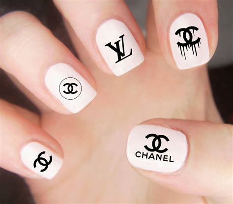 designer nail decals chanel|chanel nail design stickers.